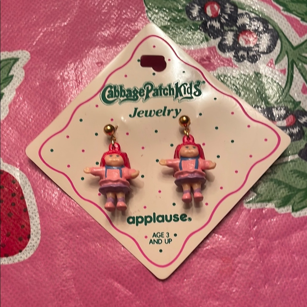 Cabbage Patch Kids Pink and Purple Earrings